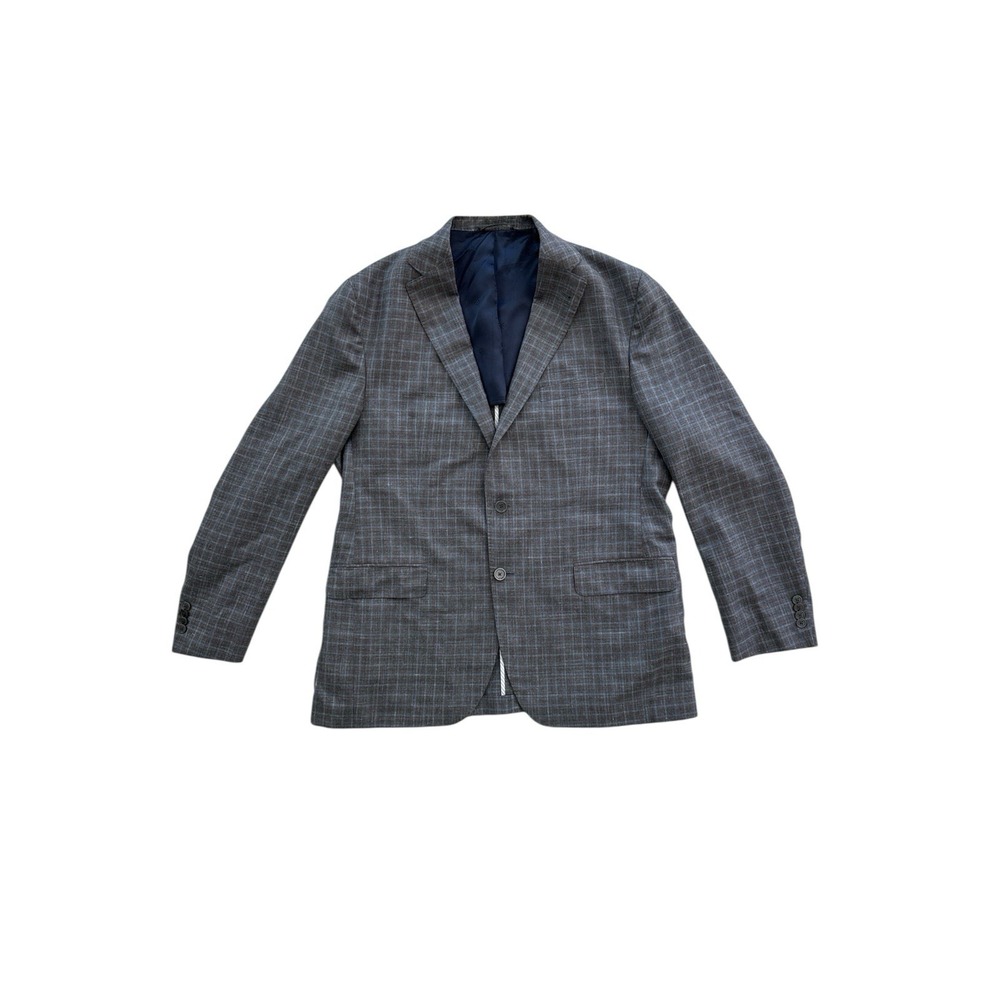 David Donahue Loro Piana Ashton Wool Silk Linen Sport Coat Blazer Size 44R Plaid